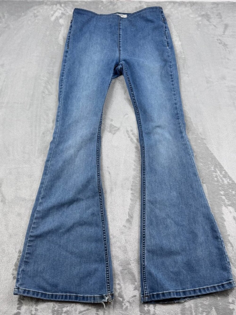 Free People Jeans Women 28 Blue Just Float On Flare High Rise Pull On Stretch